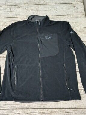 Mountain Hardwear Black Fleece Full Zip Jacket Men Size XL